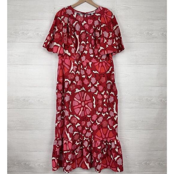 RHODE x Target Zinnia Linen Blend Floral Bell Sleeve Midi Dress Size XL / 17 - Picture 2 of 16